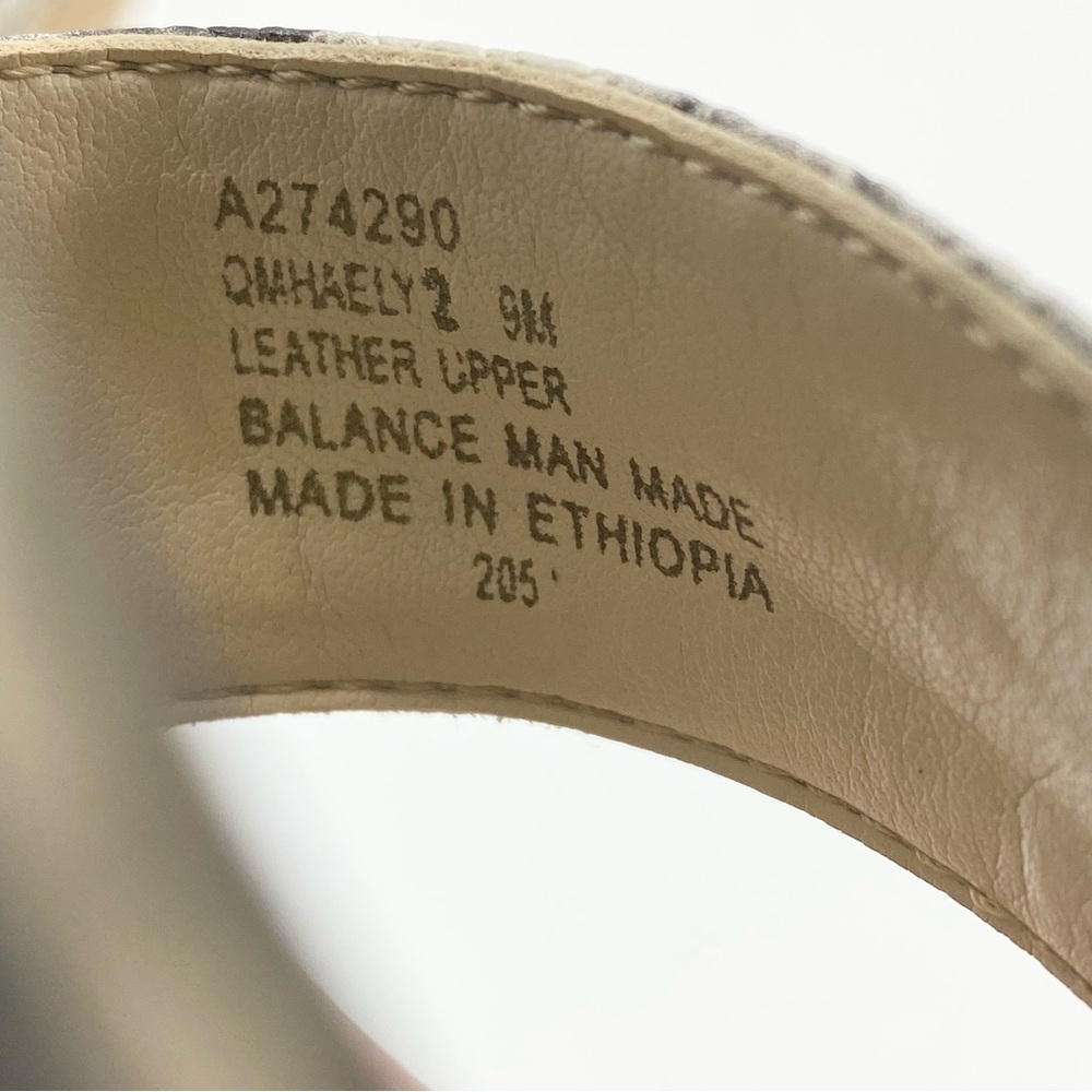 Marc Fisher Leather Animal Print Strappy Woven Heel Wedge 9 - Picture 14 of 14